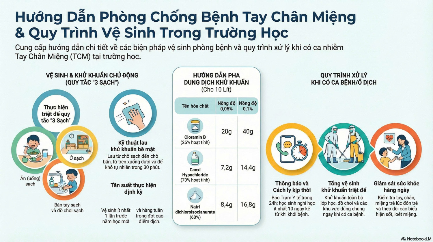 Hướng dẫn phòng bệnh tay chân miệng